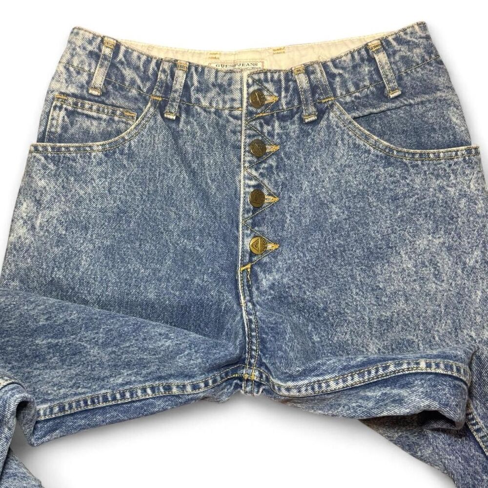 Vintage Guess by Marciano USA Acid Wash Mom Jeans High Rise Tapered Leg Sz 30 - Picture 4 of 8